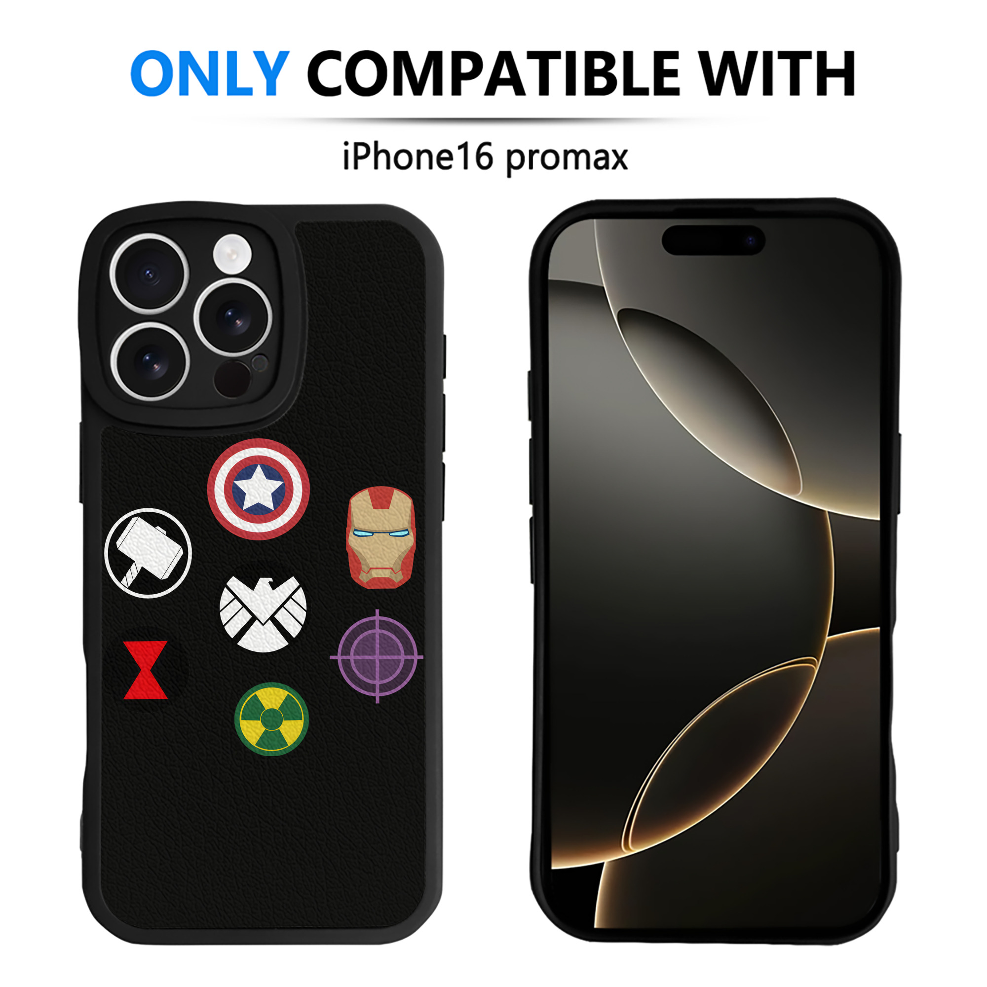 （画像用） アベンジャーズ The Avengers 【iPhone 16シリーズ対応】シリコンスマホケース（レザー調） 材質：シリコン